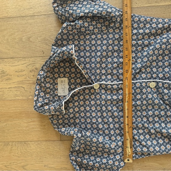 The Cats Pajamas Womens Daisy Button Up Sleep Shirt Blue Size XS - Picture 5 of 5